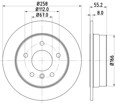 HELLA PAGID Тормозной диск 8DD 355 106-951